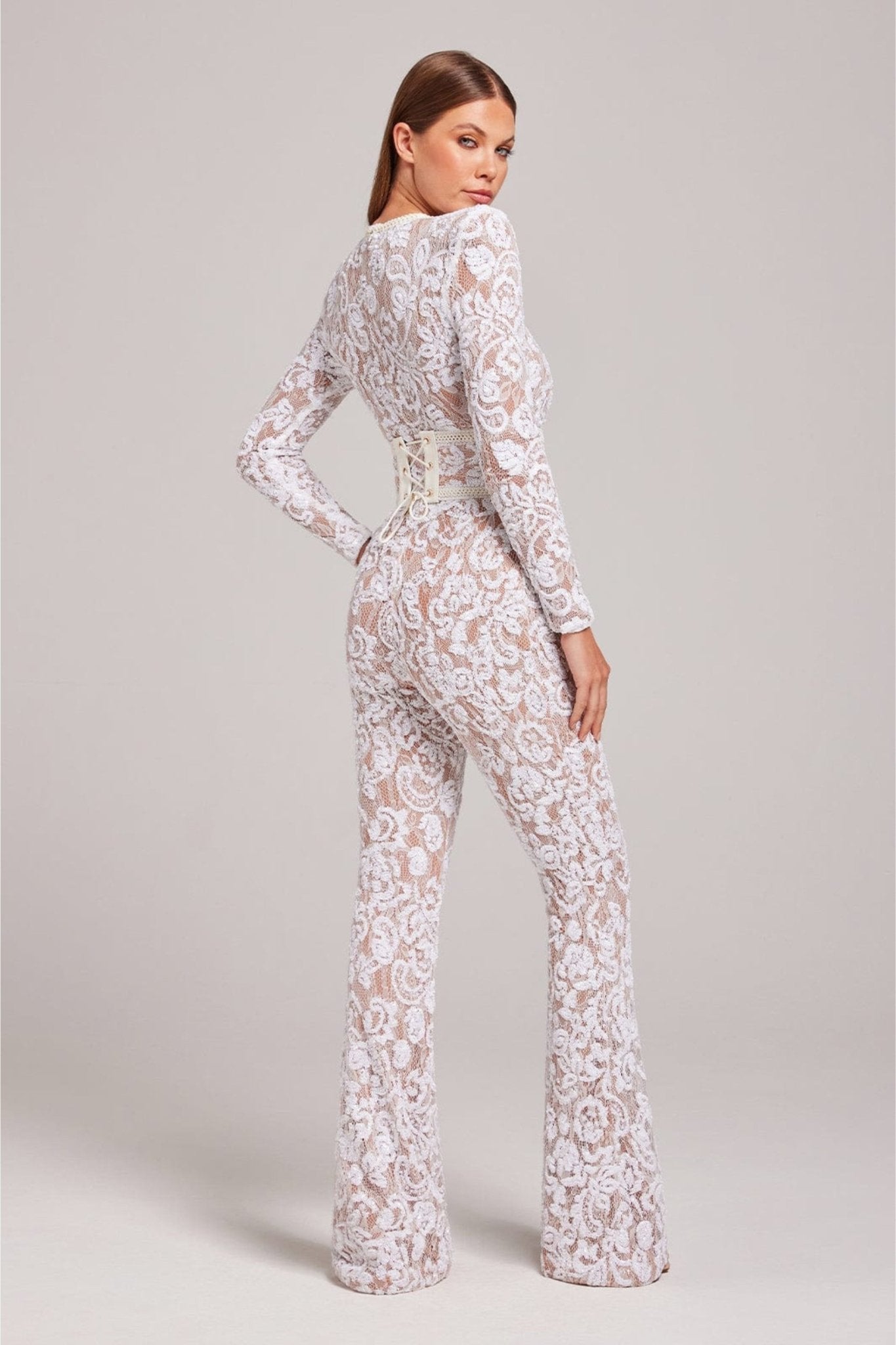 JOY | Elegante Kanten en Pailletten Jumpsuit met Flatterende Pasvorm