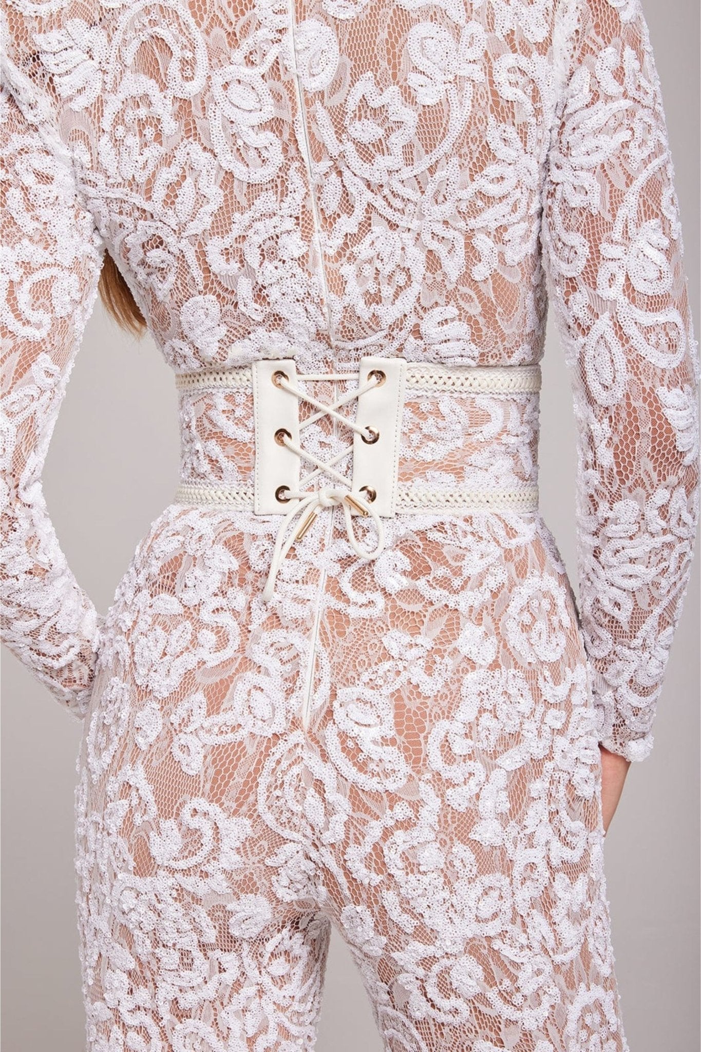 JOY | Elegante Kanten en Pailletten Jumpsuit met Flatterende Pasvorm