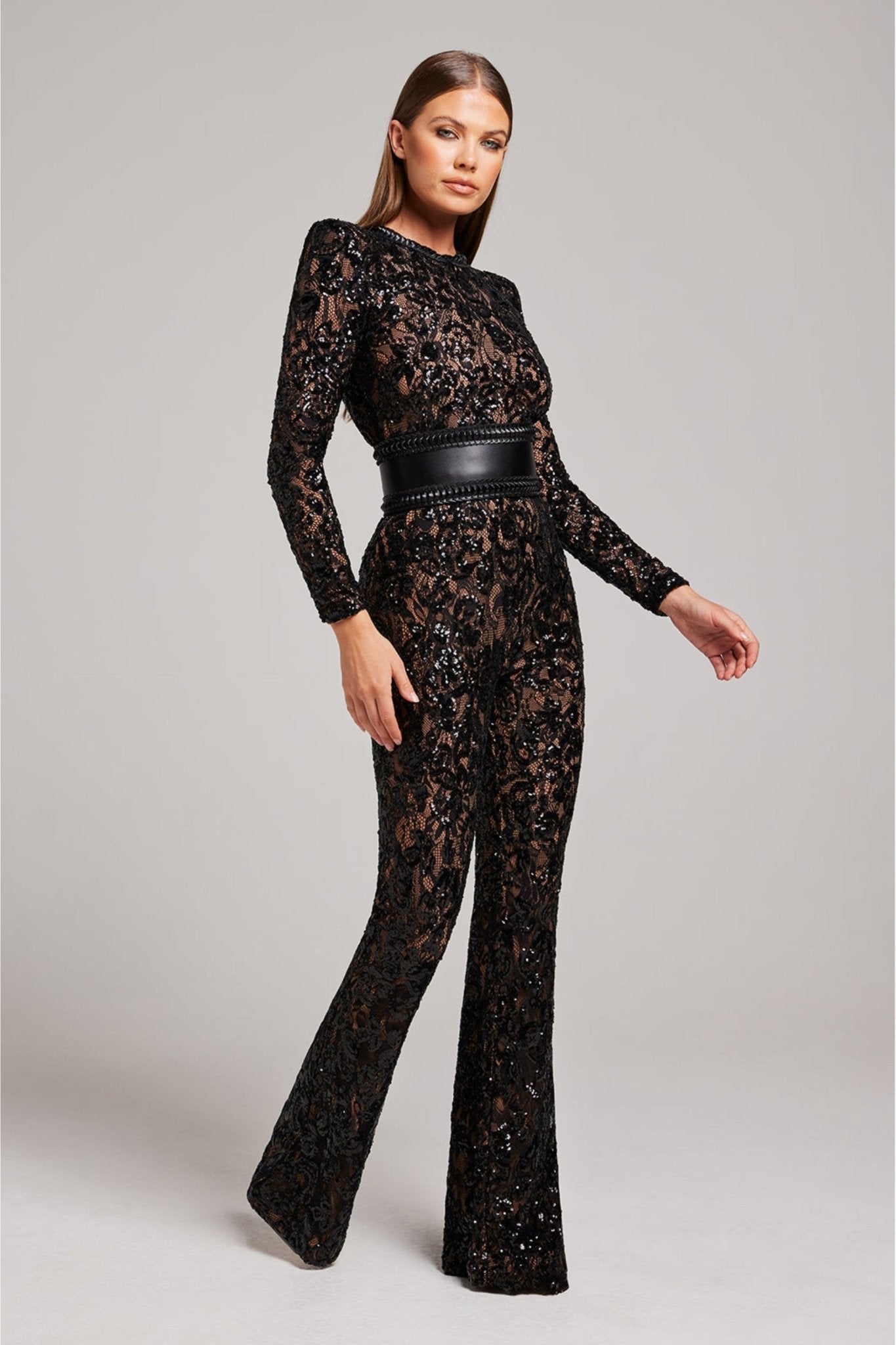 JOY | Elegante Kanten en Pailletten Jumpsuit met Flatterende Pasvorm