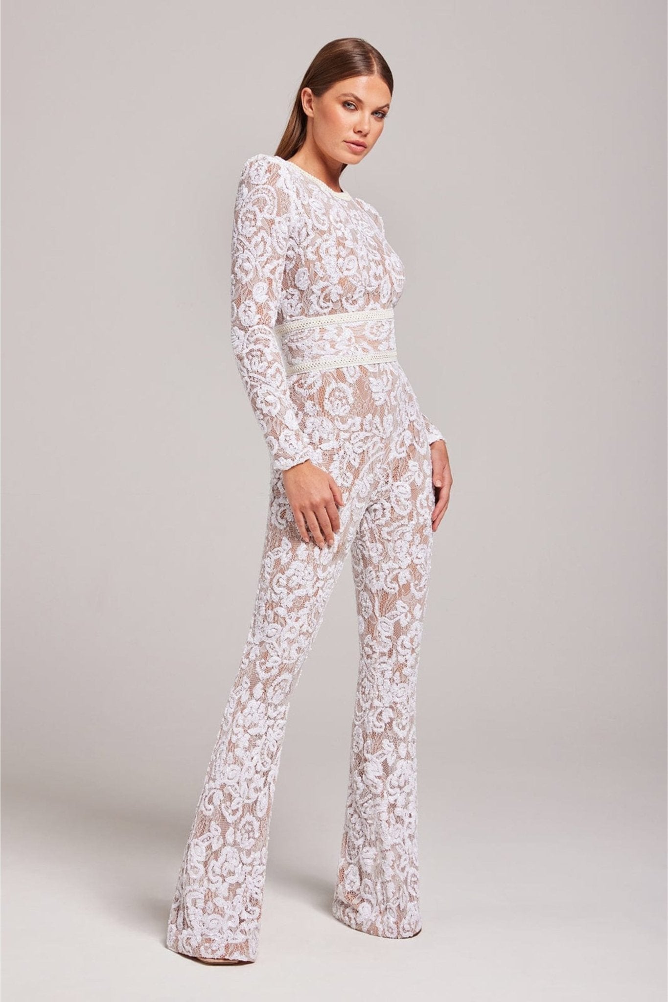 JOY | Elegante Kanten en Pailletten Jumpsuit met Flatterende Pasvorm