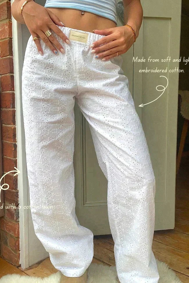 Nadine | Katoenen Lounge Broek met Comfort Fit