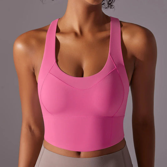 Melanie | Ademende Stretch Sportbh met Racerback en Scoop Neck