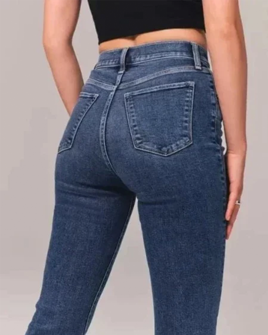 Maddison | Dames Flared Jeans met Hoge Taille in Stretch Denim