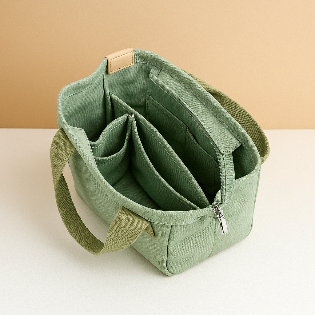 Elani | Canvas schoudertas met meerdere vakken voor dames