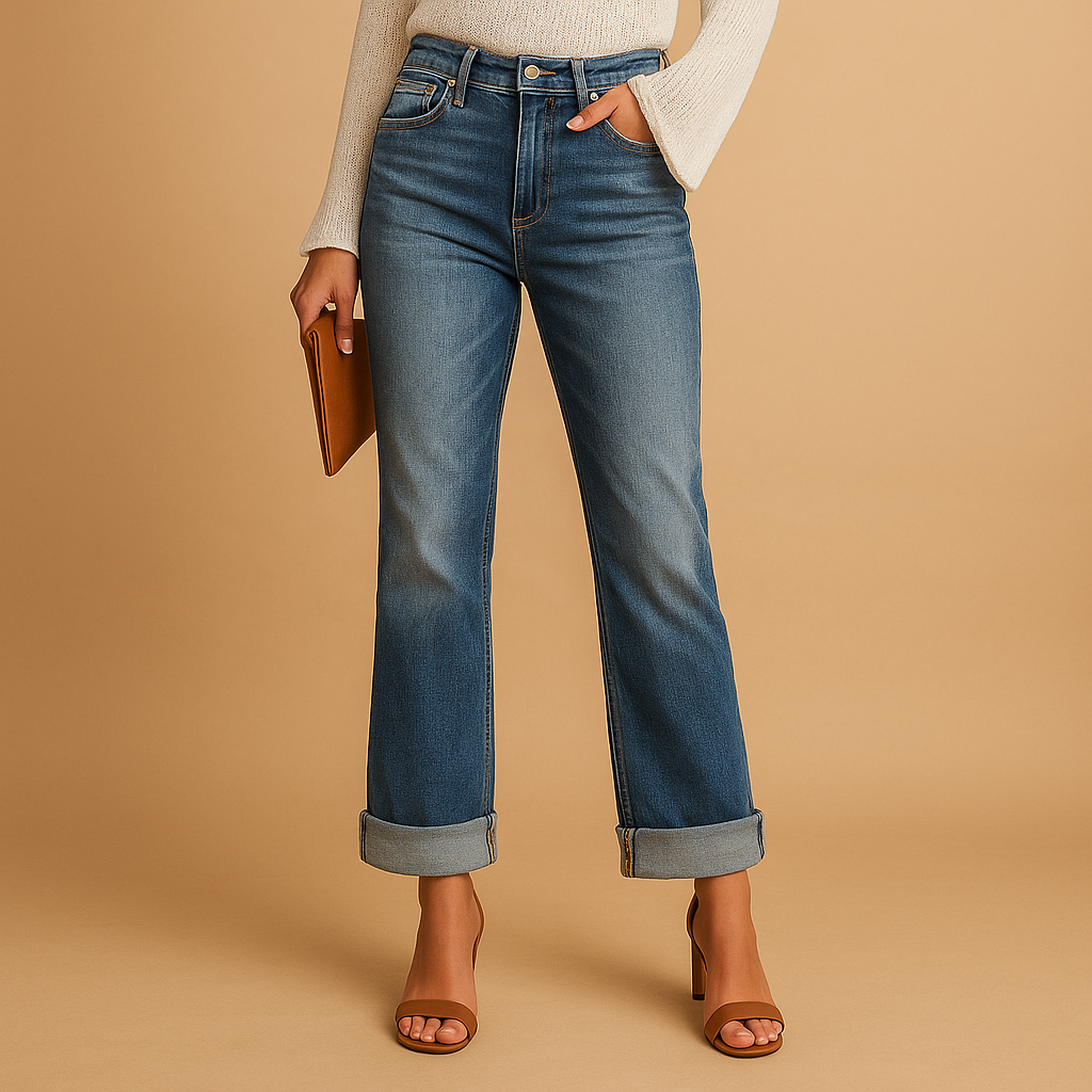 Amaris | Casual denim jeans met asymmetrische taille voor dames