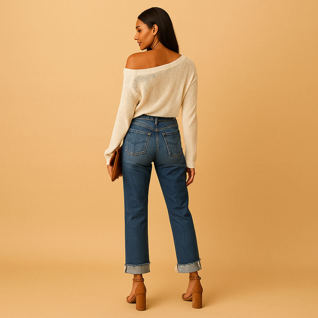Amaris | Casual denim jeans met asymmetrische taille voor dames