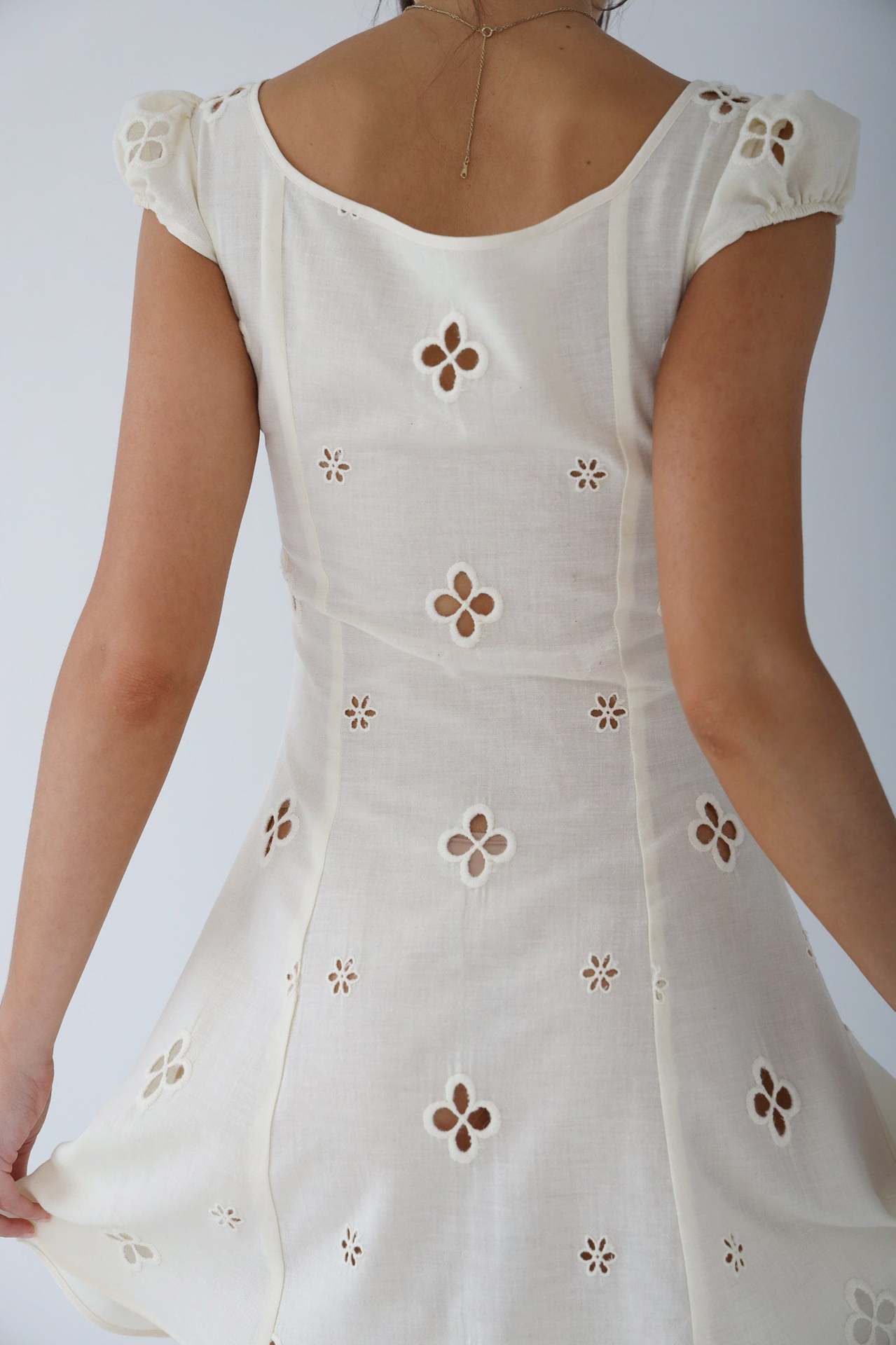 Messina - Vintage Geborduurde Fishtail Midi-jurk