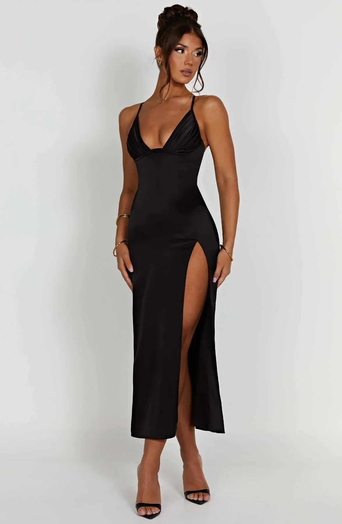 Jaydi | Elegante Midi Jurk met Spaghettibandjes