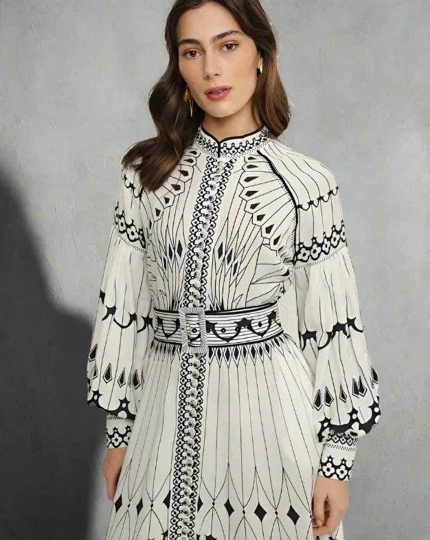 Pisa | Stijlvolle Vlinderprint jurk met taille riem