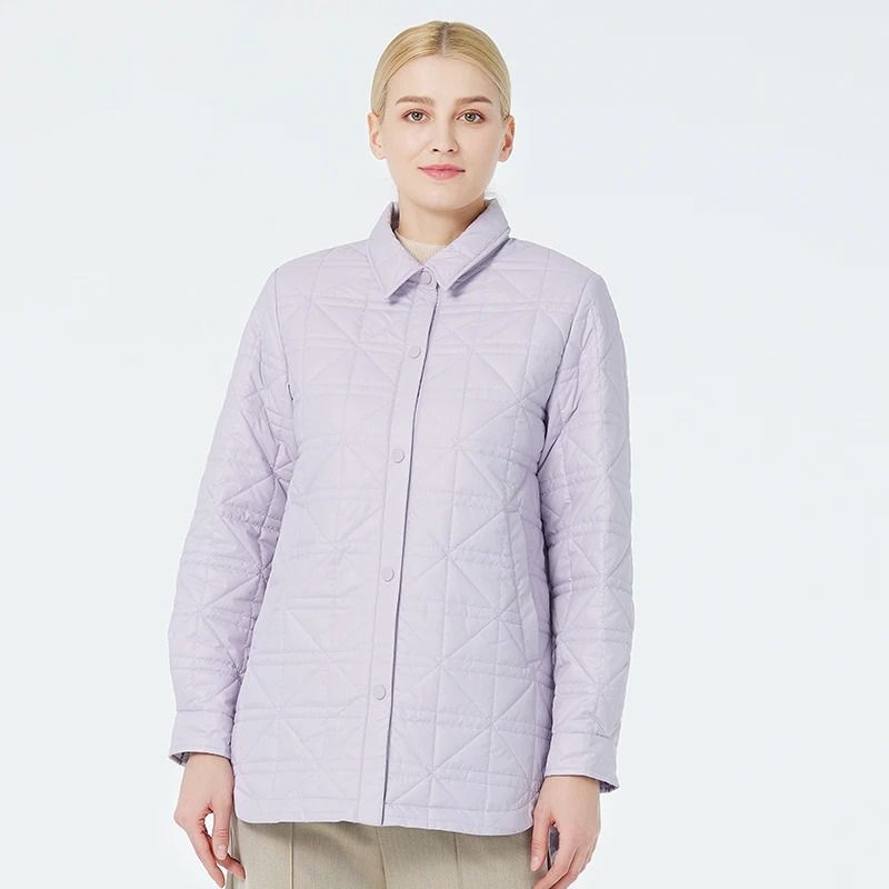 Casey | Gewatteerd Katoenen Shacket voor Dames - Lente Herfst