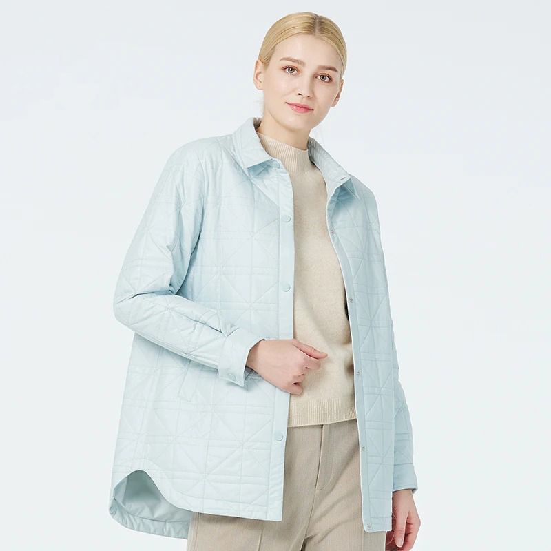 Casey | Gewatteerd Katoenen Shacket voor Dames - Lente Herfst