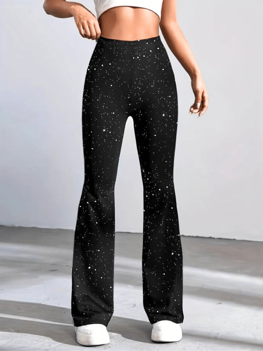 PIP | Flared Broek met Glamoureuze Glitterstof