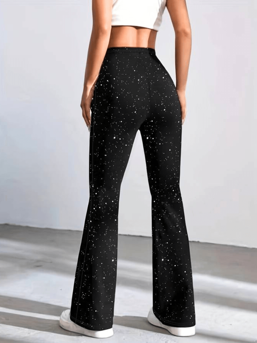 PIP | Flared Broek met Glamoureuze Glitterstof