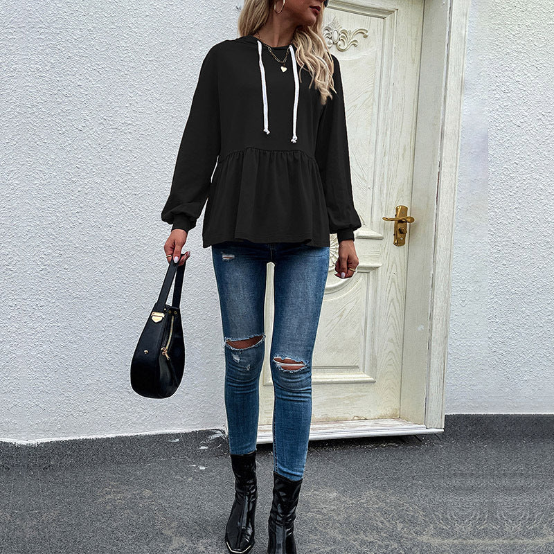 Zilver | Dames Hoodie in Zachte Stof met Ruche Detail