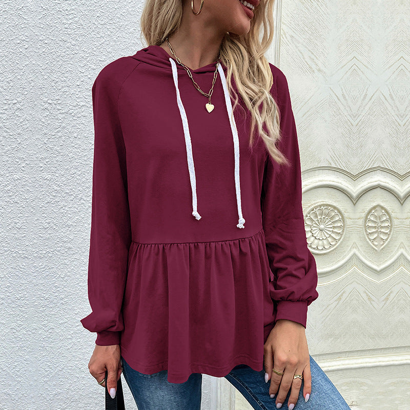 Zilver | Dames Hoodie in Zachte Stof met Ruche Detail