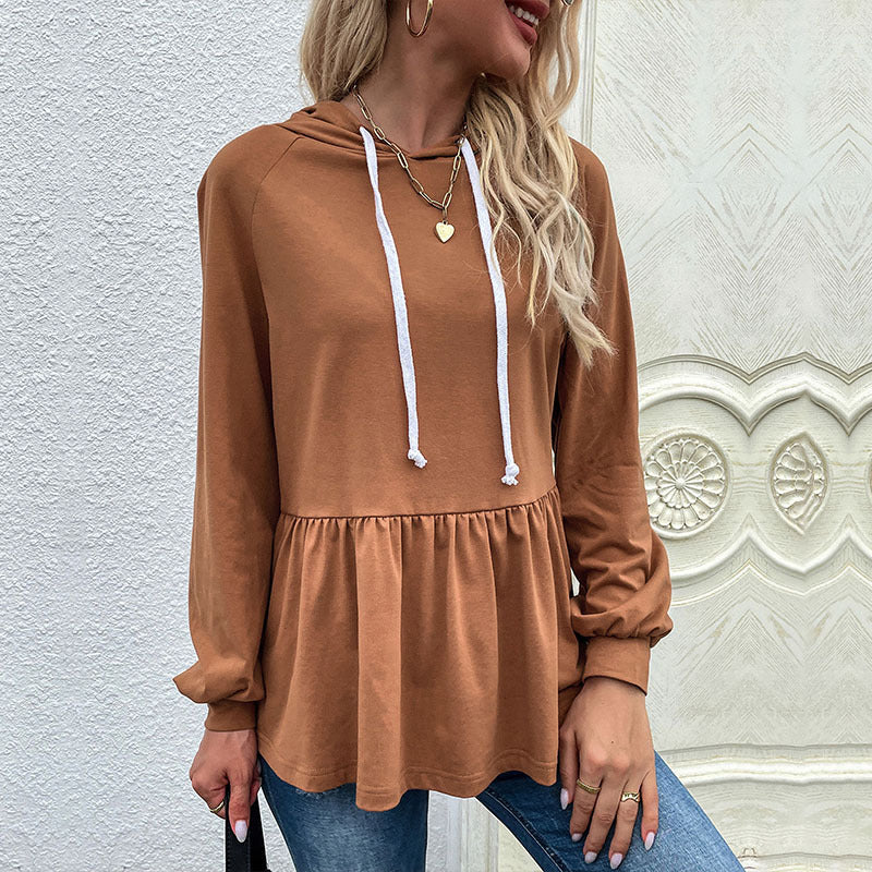 Zilver | Dames Hoodie in Zachte Stof met Ruche Detail