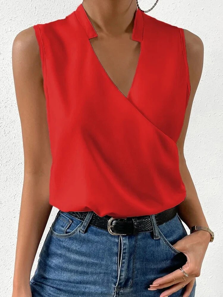 Joanne – V-Hals Top met Tijdloze Elegantie