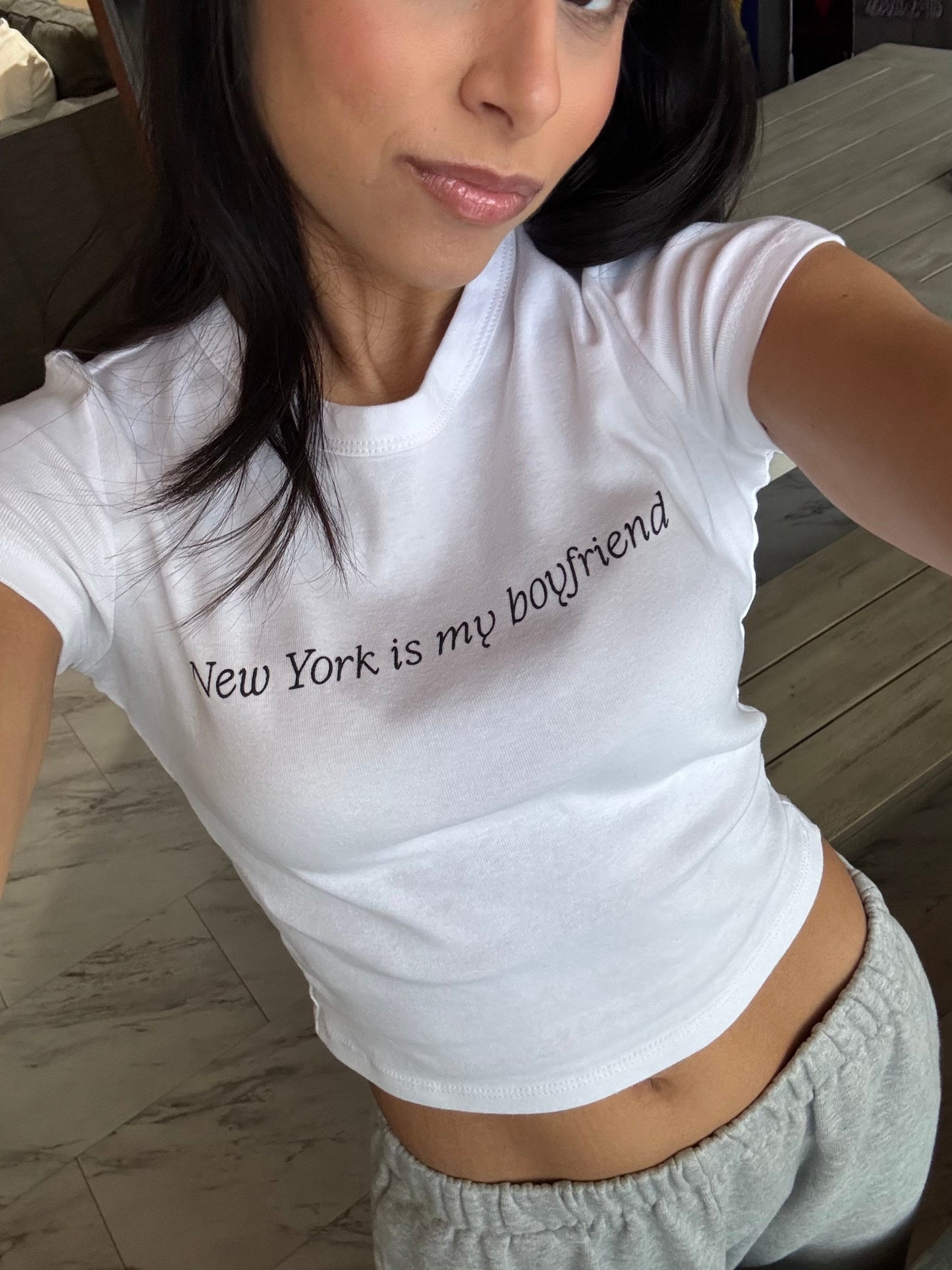 Bronx | New York is my Boyfriend Baby Tee van Katoenmix