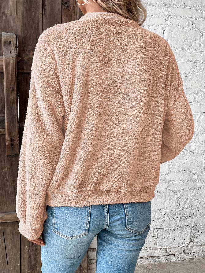 PEGGY | Teddy Fleece Sweater Met Relaxed Fit