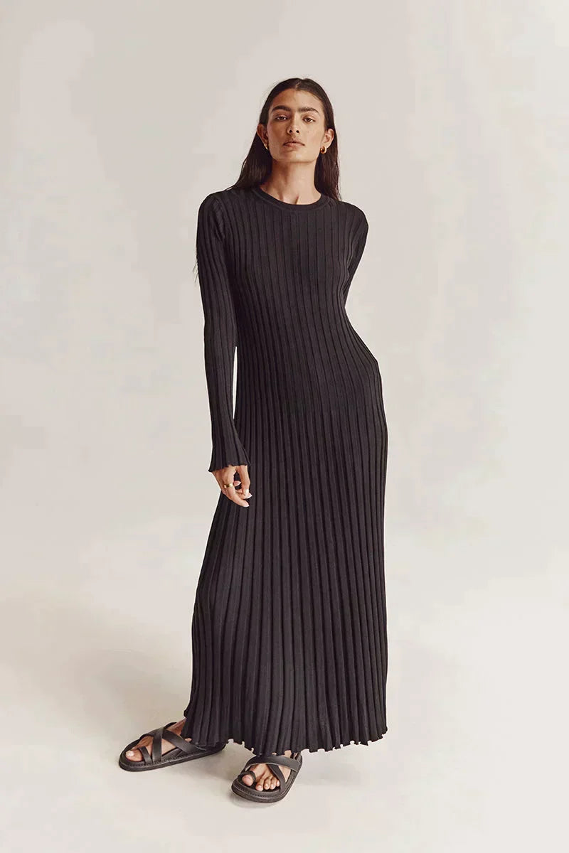 Merida | Elegante Gebreide Jurk met Lange Mouwen