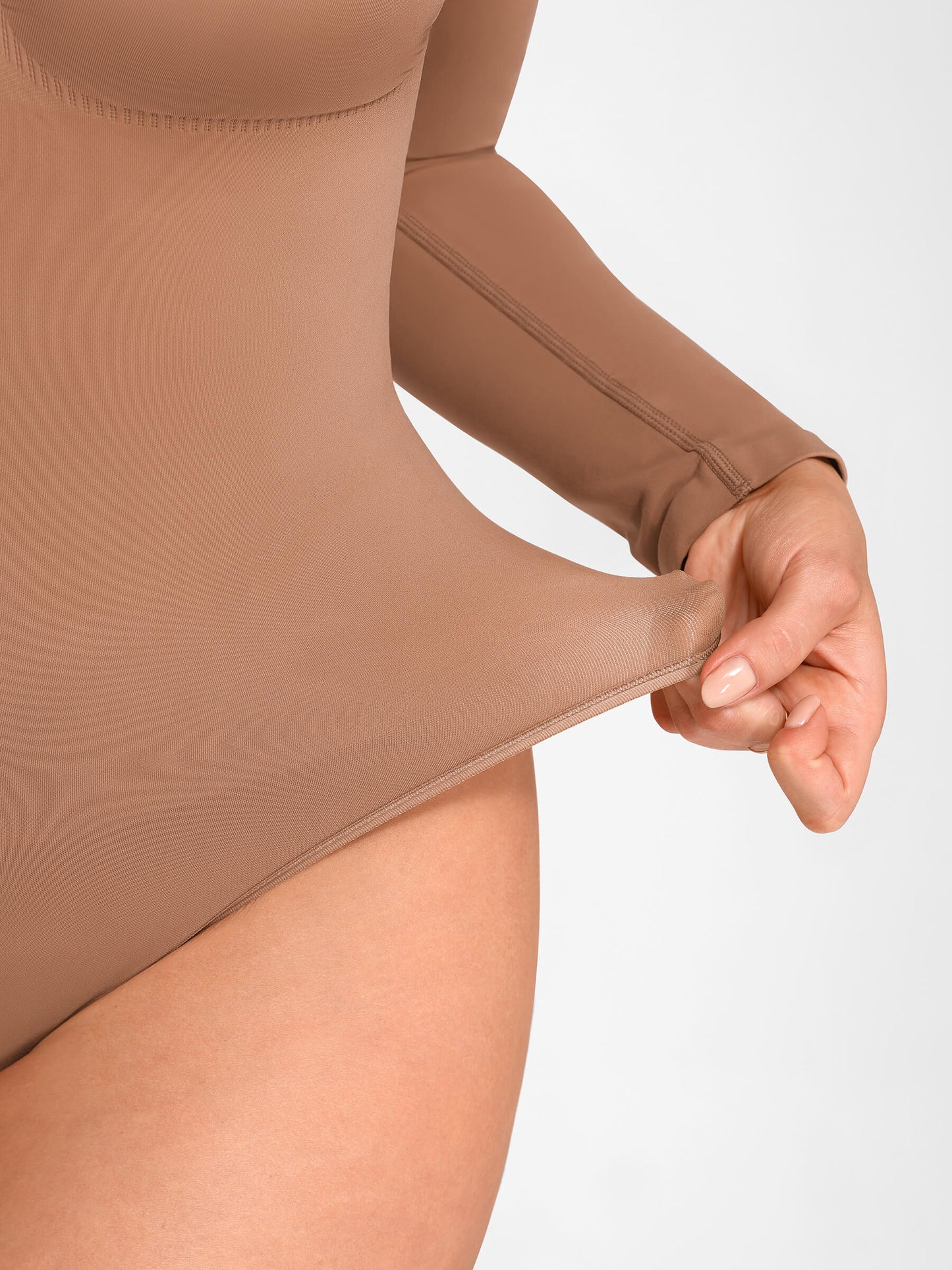 Tammy | Naadloze Bodysuit Lange Mouw Beige