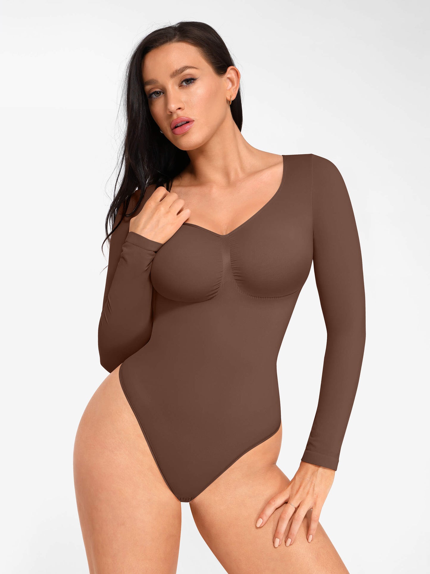 Tammy | Naadloze Bodysuit Lange Mouw Beige