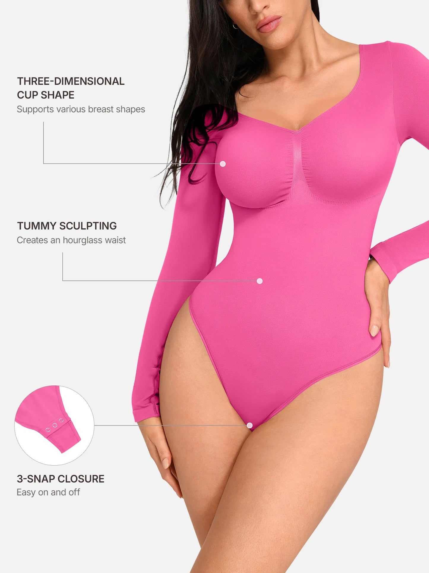Tammy | Naadloze Bodysuit Lange Mouw Beige