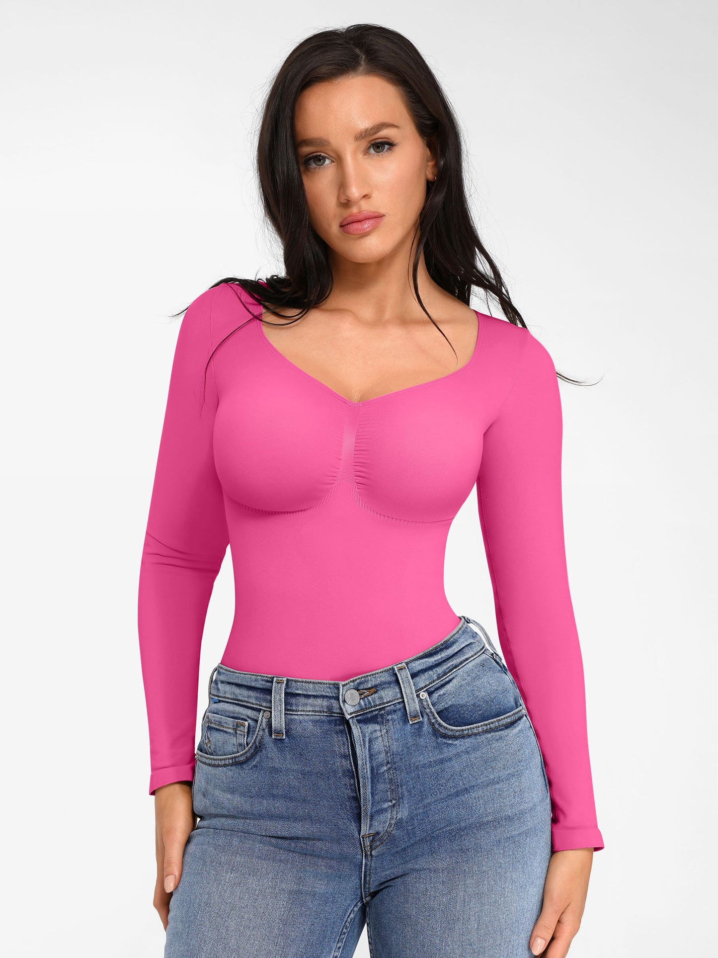 Tammy | Naadloze Bodysuit Lange Mouw Beige