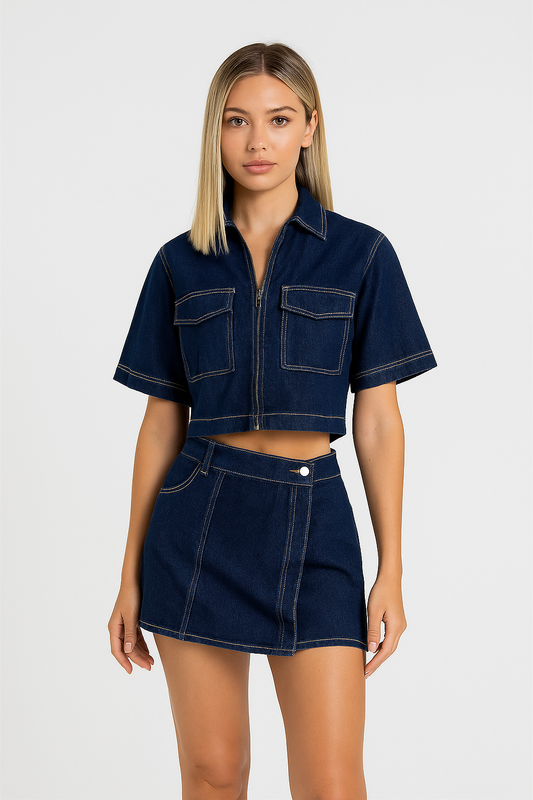 Elliot | Stijlvolle Zomerse Denim Set voor Dames