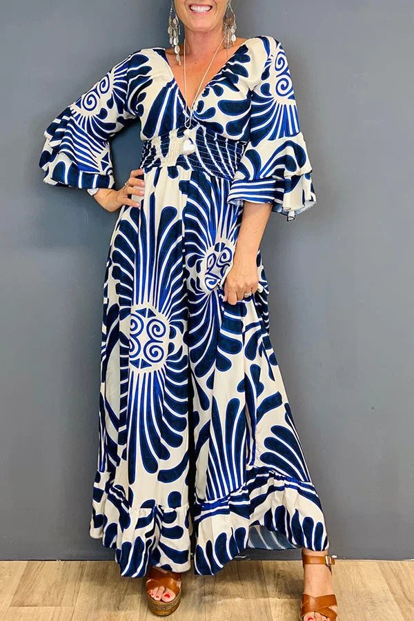 Gabriella – Vintage Jumpsuit met Bloemenprint en Ruches