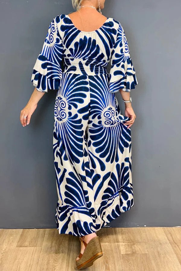 Gabriella – Vintage Jumpsuit met Bloemenprint en Ruches