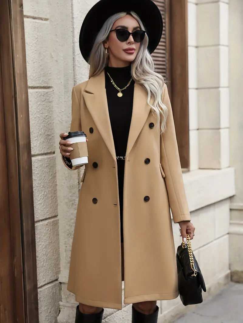 Fae | Elegante Lange Dames Trenchcoat voor de Herfst