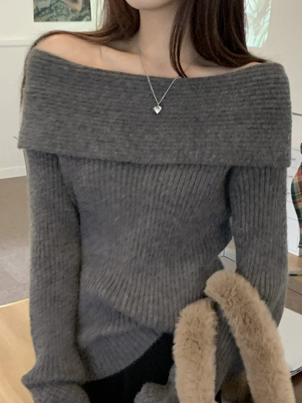 Lynde | Stijlvolle Off-Shoulder Knit voor de herfst