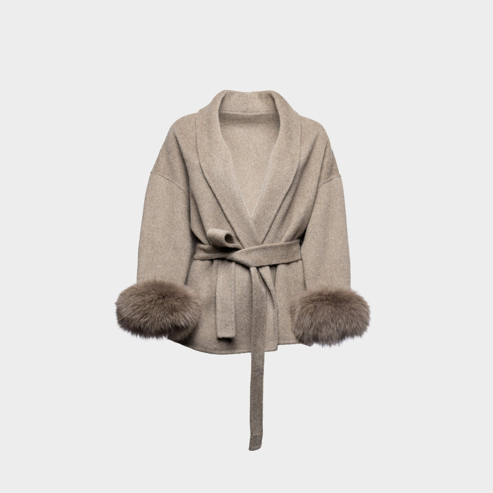 Vicky | Luxe Dames Winterjas met Faux Fur en Elegante Tailleceintuur