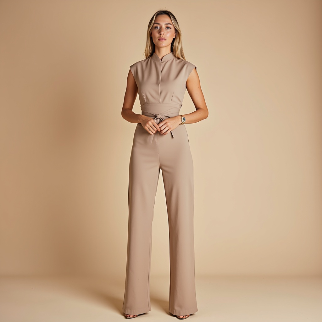 Cassandra | Elegante mouwloze jumpsuit met hoge kraag