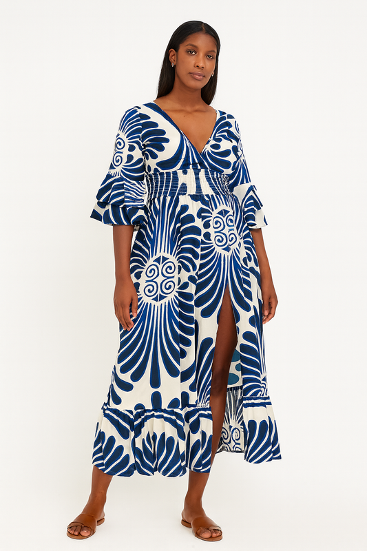 Gabriella – Vintage Jumpsuit met Bloemenprint en Ruches