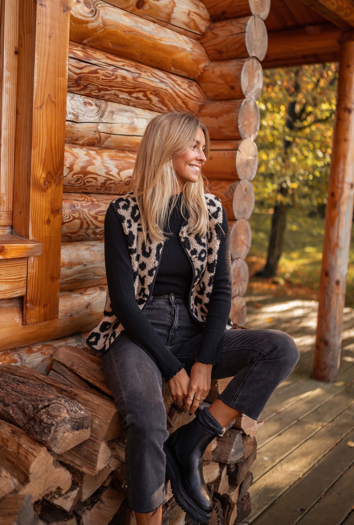 Maxe | Stoere Bodywarmer Met Luipaardprint