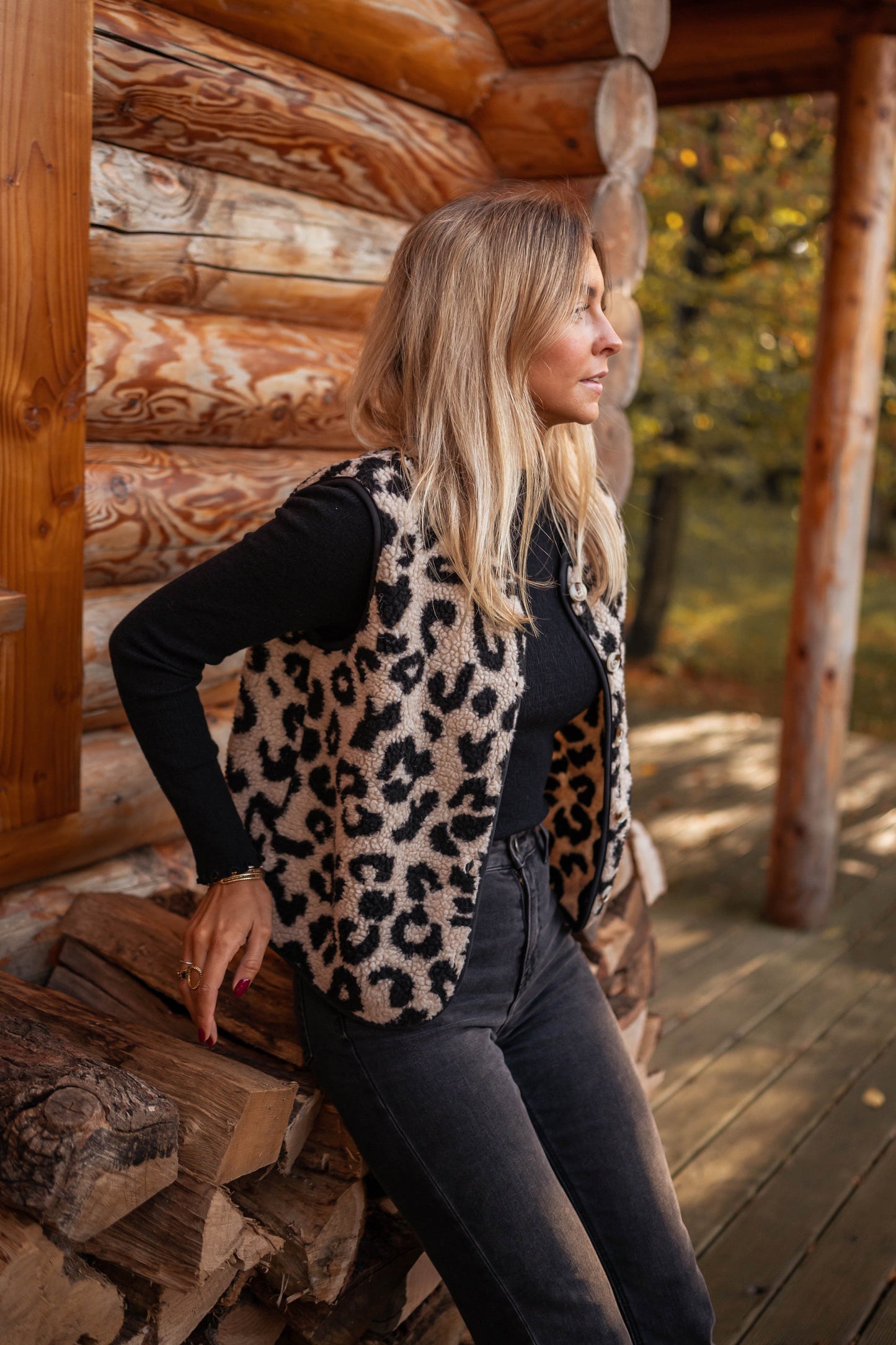 Maxe | Stoere Bodywarmer Met Luipaardprint