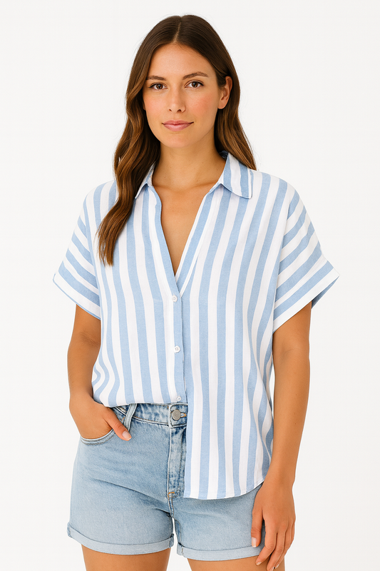 Helen – Casual Gestreepte Patchwork Top voor dames