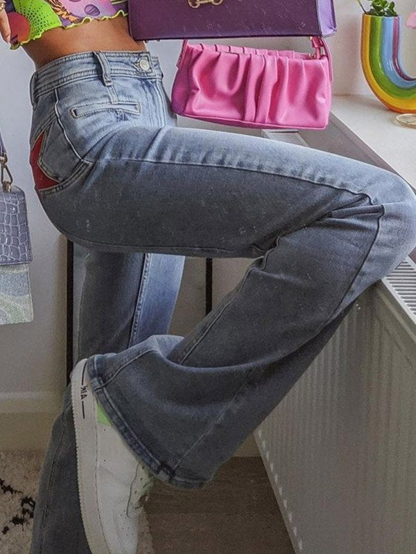 JENNIFER | Vintage Flare Jeans met Sterrendetail