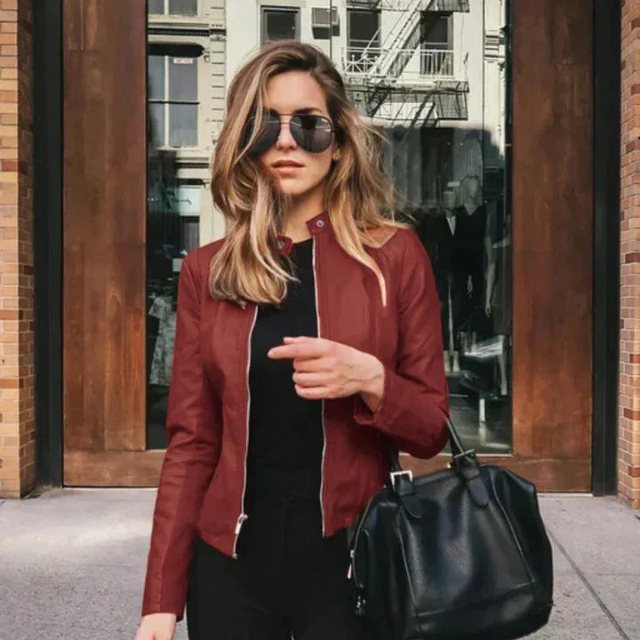 Cindy | Leren Herfst Jas voor dames