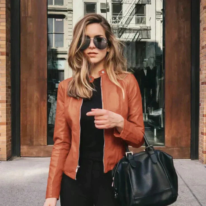 Cindy | Leren Herfst Jas voor dames