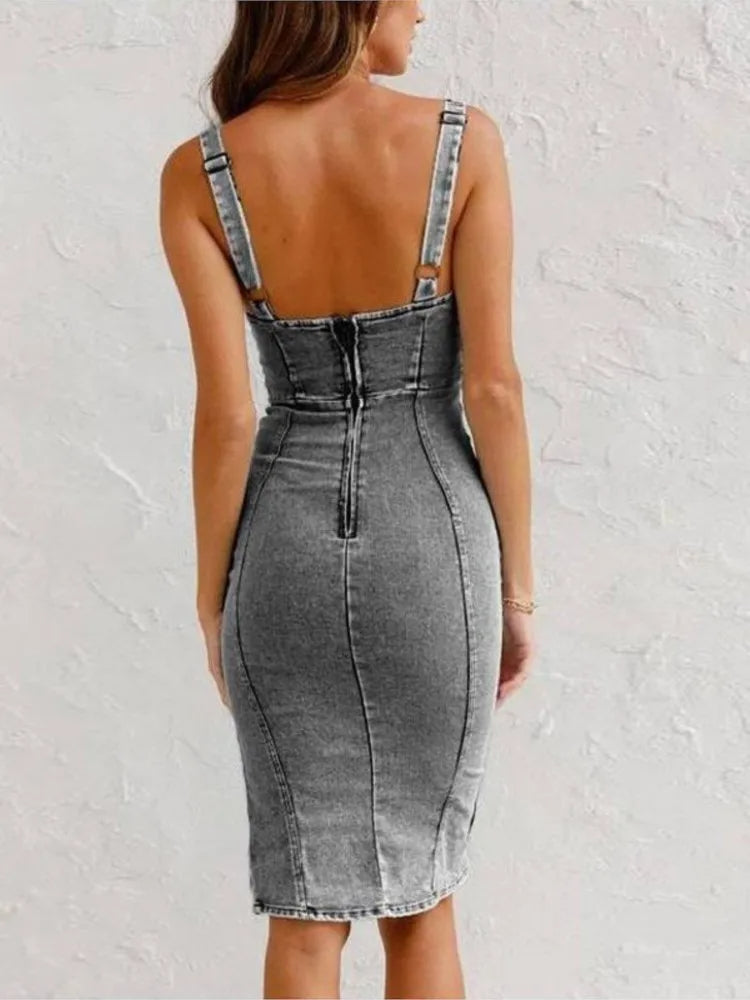 Delfina – Verstelbare Zomerse Denim Jurk voor dames