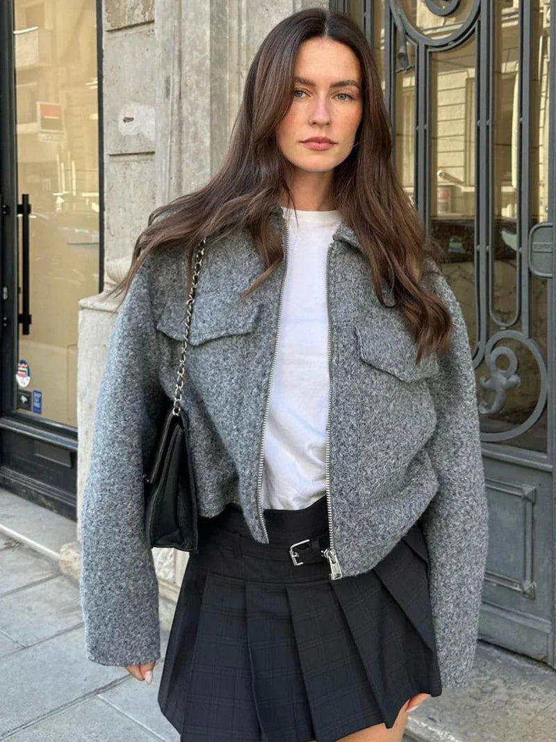Amelie | Stijlvol kort herfst jasje met zachte feel en moderne pasvorm