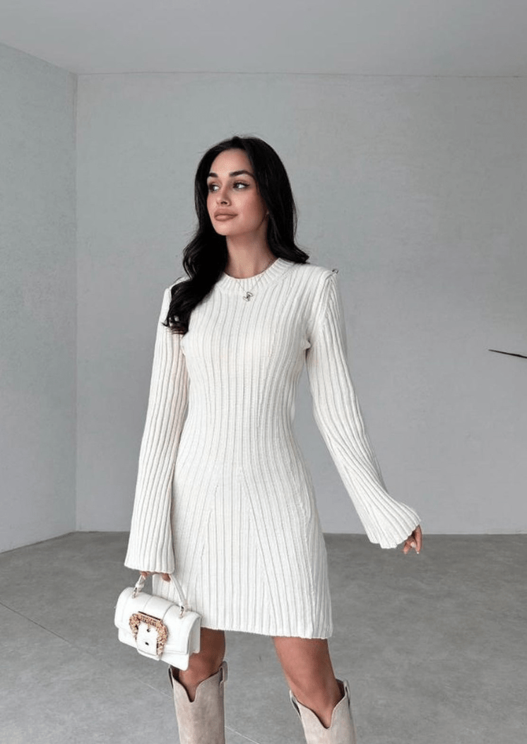 Dakota | Comfortabele En Stijlvolle Gebreide Dames Jurk | Warme Textuur