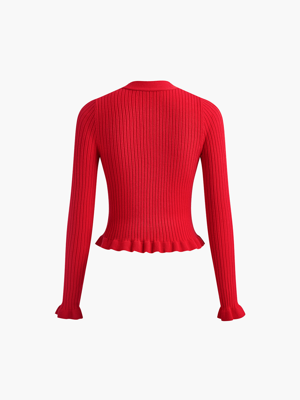 Fariana | Dames cardigan met rimpelrand en parelsluiting