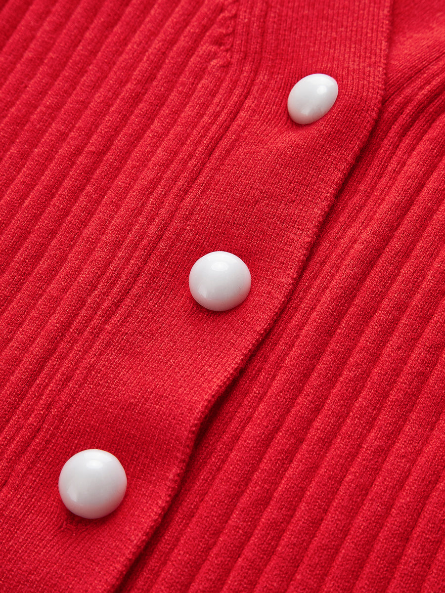 Fariana | Dames cardigan met rimpelrand en parelsluiting