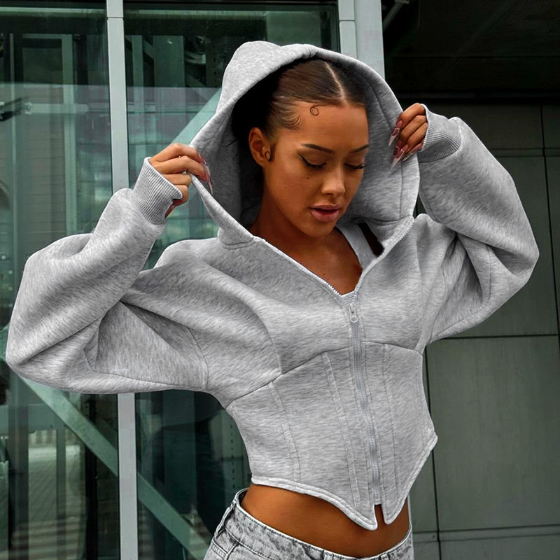 Anna-Maria | Trendy Cropped Hoodie met Corsetdetails