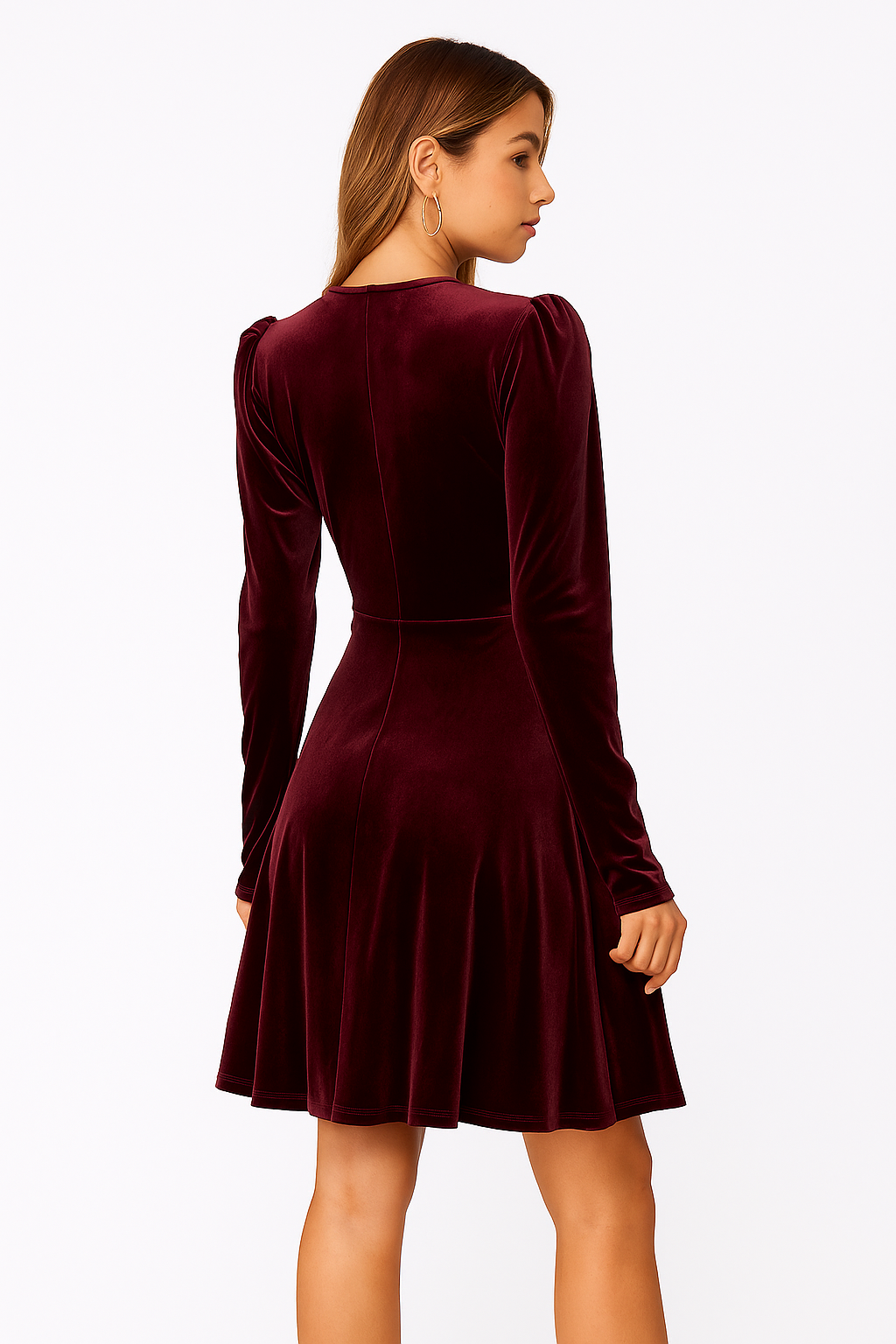 Norah | Luxe Fluwelen Midi-jurk met Diepe V-hals voor dames