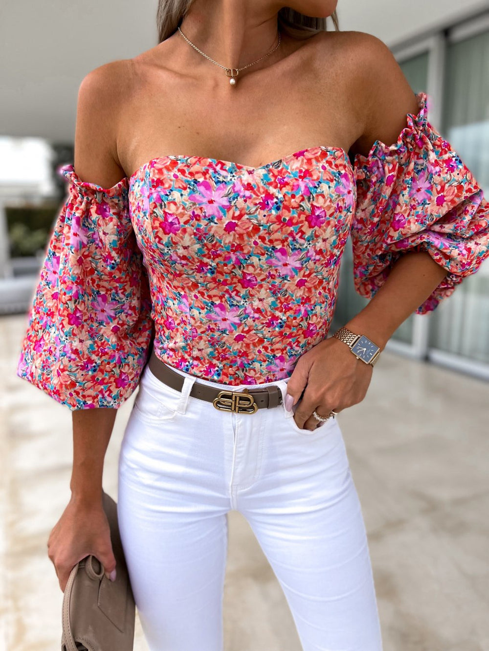 Becky | Off-Shoulder Top met Pofmouwen voor dames